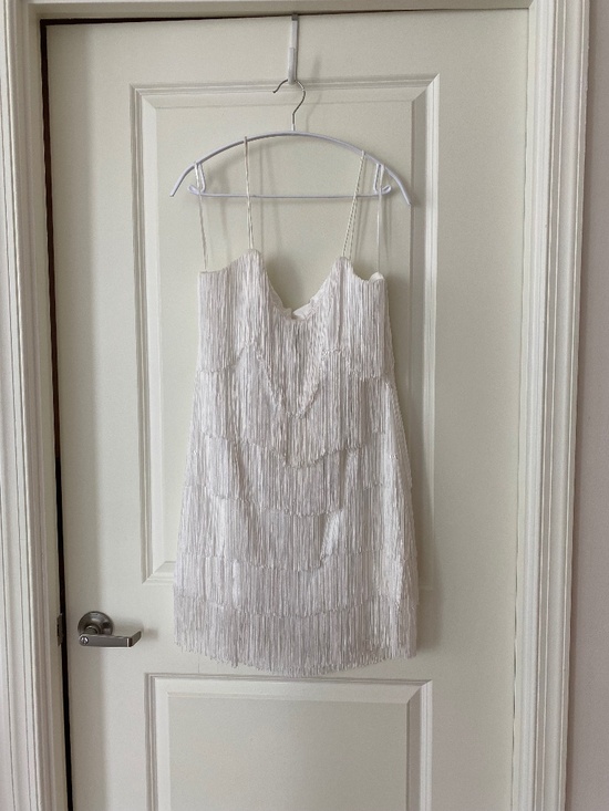 Jenny Yoo Dresses & Skirts - Jenny Yoo Tula white fringe dress, 14